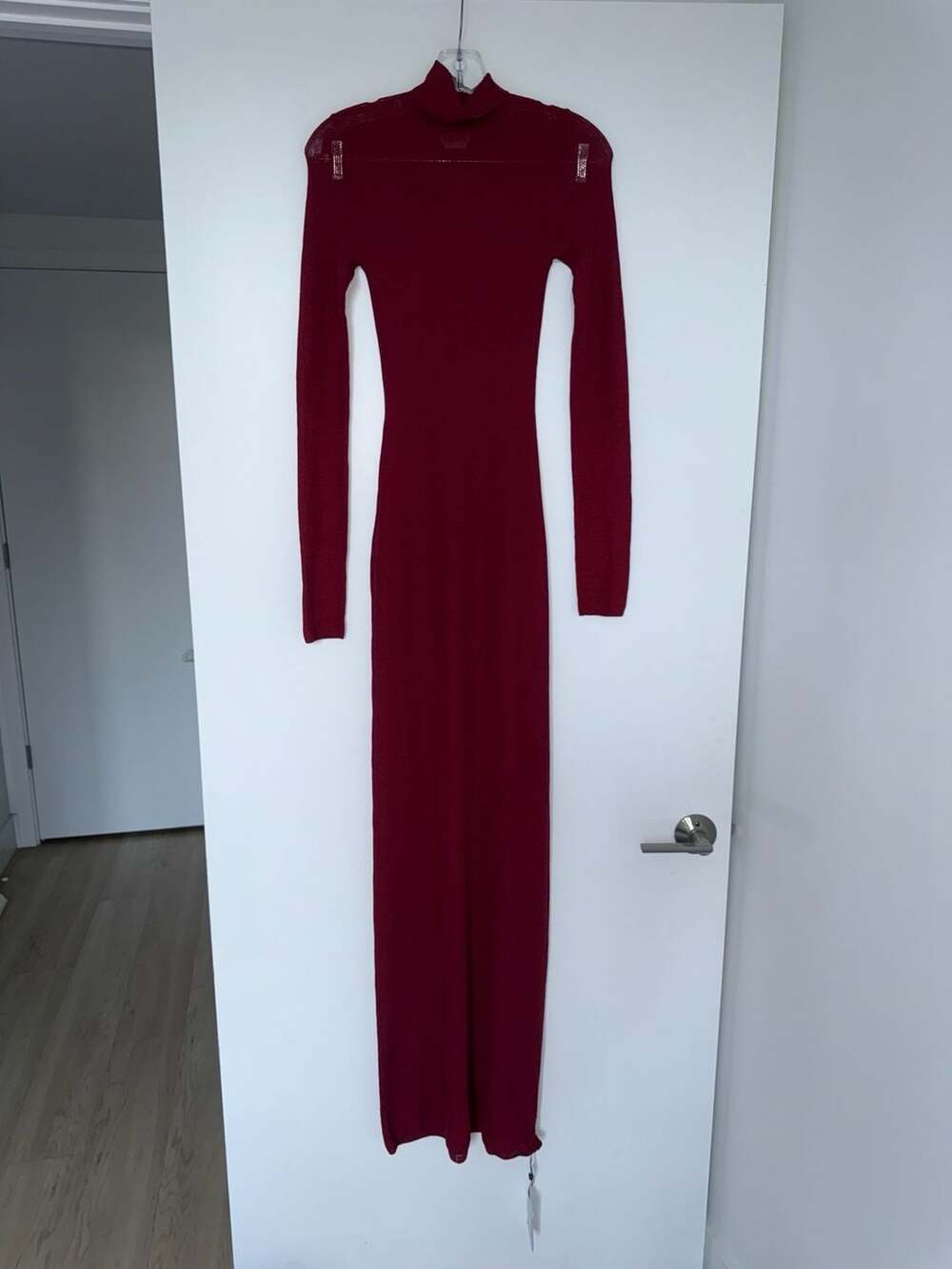 Lovers and Friends Long Sleeve Turtleneck Maxi Dress Burgundy